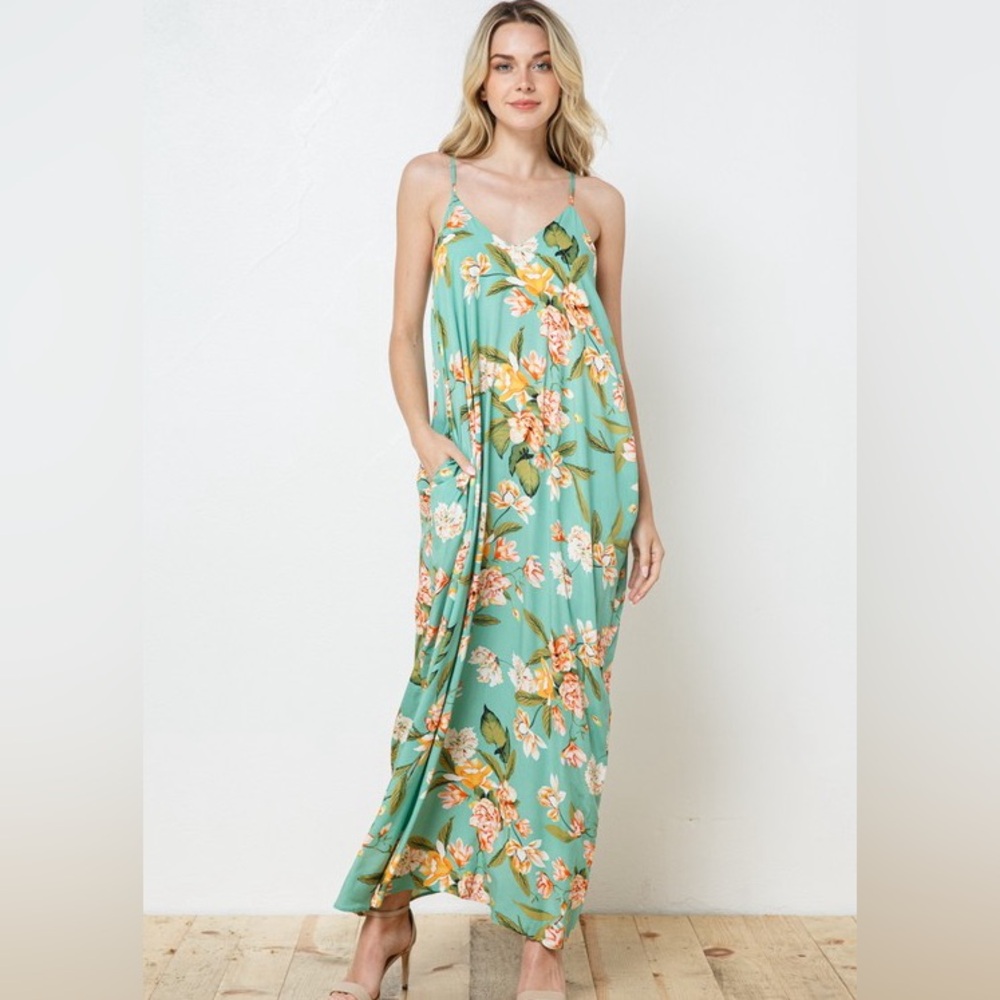 Floral Maxi Dress in Green